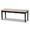 Baxton Studio Teresa Sand Upholstered and Dark Brown Finished Wood Dining Bench 170-10916 - alternate 2